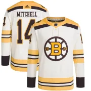 Adidas Men's Ian Mitchell Boston Bruins Authentic 100th Anniversary Primegreen Jersey - Cream
