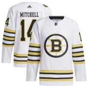 Adidas Men's Ian Mitchell Boston Bruins Authentic 100th Anniversary Primegreen Jersey - White
