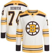 Adidas Men's Jake DeBrusk Boston Bruins Authentic 100th Anniversary Primegreen Jersey - Cream