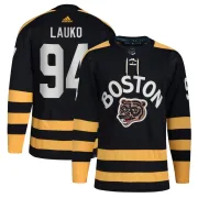 Adidas Men's Jakub Lauko Boston Bruins Authentic 2023 Winter Classic Jersey - Black