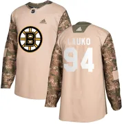 Adidas Men's Jakub Lauko Boston Bruins Authentic Veterans Day Practice Jersey - Camo