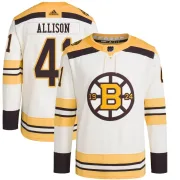 Adidas Men's Jason Allison Boston Bruins Authentic 100th Anniversary Primegreen Jersey - Cream