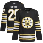 Adidas Men's Jay Miller Boston Bruins Authentic 100th Anniversary Primegreen Jersey - Black