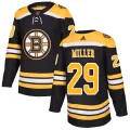 Adidas Men's Jay Miller Boston Bruins Authentic Home Jersey - Black