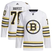 Adidas Men's Jesper Boqvist Boston Bruins Authentic 100th Anniversary Primegreen Jersey - White