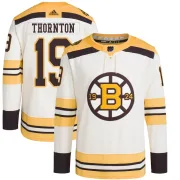 Adidas Men's Joe Thornton Boston Bruins Authentic 100th Anniversary Primegreen Jersey - Cream
