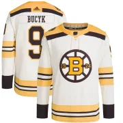 Adidas Men's Johnny Bucyk Boston Bruins Authentic 100th Anniversary Primegreen Jersey - Cream