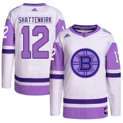 Adidas Men's Kevin Shattenkirk Boston Bruins Authentic Hockey Fights Cancer Primegreen Jersey - White/Purple