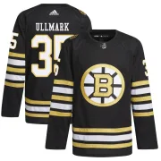 Adidas Men's Linus Ullmark Boston Bruins Authentic 100th Anniversary Primegreen Jersey - Black