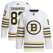 Adidas Men's Luke Toporowski Boston Bruins Authentic 100th Anniversary Primegreen Jersey - White