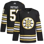 Adidas Men's Matthew Poitras Boston Bruins Authentic 100th Anniversary Primegreen Jersey - Black