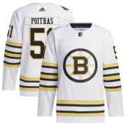 Adidas Men's Matthew Poitras Boston Bruins Authentic 100th Anniversary Primegreen Jersey - White