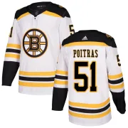 Adidas Men's Matthew Poitras Boston Bruins Authentic Away Jersey - White