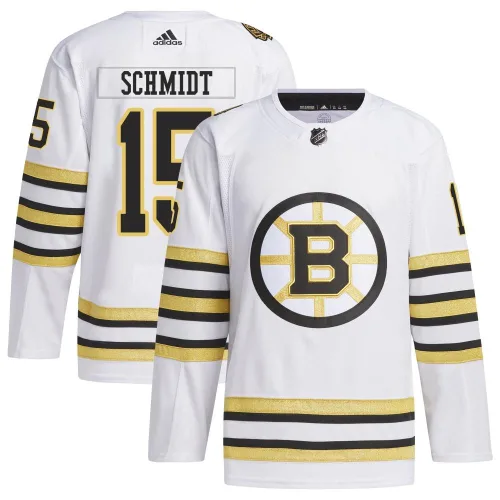 Adidas Men's Milt Schmidt Boston Bruins Authentic 100th Anniversary Primegreen Jersey - White