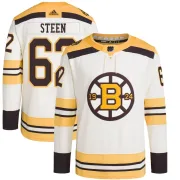 Adidas Men's Oskar Steen Boston Bruins Authentic 100th Anniversary Primegreen Jersey - Cream
