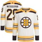 Adidas Men's Parker Wotherspoon Boston Bruins Authentic 100th Anniversary Primegreen Jersey - Cream