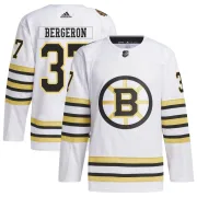 Adidas Men's Patrice Bergeron Boston Bruins Authentic 100th Anniversary Primegreen Jersey - White