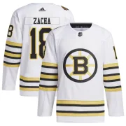 Adidas Men's Pavel Zacha Boston Bruins Authentic 100th Anniversary Primegreen Jersey - White