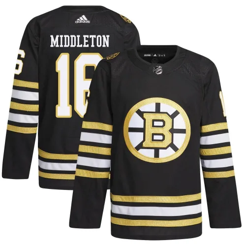 Adidas Men's Rick Middleton Boston Bruins Authentic 100th Anniversary Primegreen Jersey - Black