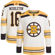 Adidas Men's Rick Middleton Boston Bruins Authentic 100th Anniversary Primegreen Jersey - Cream