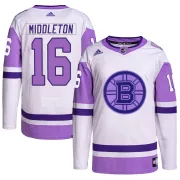 Adidas Men's Rick Middleton Boston Bruins Authentic Hockey Fights Cancer Primegreen Jersey - White/Purple