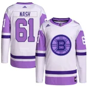 Adidas Men's Rick Nash Boston Bruins Authentic Hockey Fights Cancer Primegreen Jersey - White/Purple