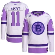 Adidas Men's Steve Kasper Boston Bruins Authentic Hockey Fights Cancer Primegreen Jersey - White/Purple