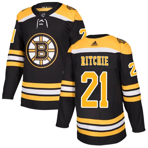 Adidas Nick Ritchie Boston Bruins Authentic ized Home Jersey - Black