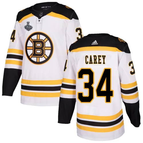 Adidas Paul Carey Boston Bruins Authentic Away 2019 Stanley Cup Final Bound Jersey - White
