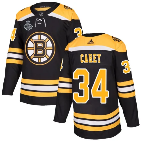 Adidas Paul Carey Boston Bruins Authentic Home 2019 Stanley Cup Final Bound Jersey - Black
