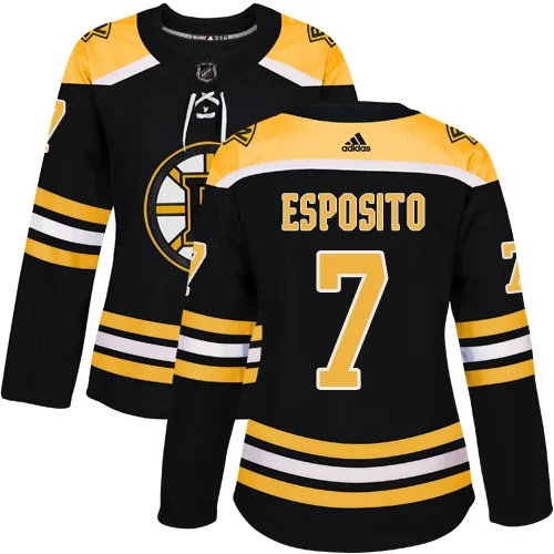 Adidas Phil Esposito Boston Bruins Authentic Home Jersey - Black