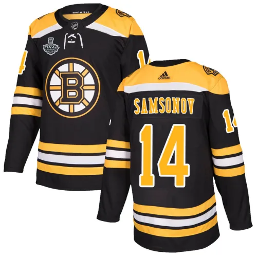 Adidas Sergei Samsonov Boston Bruins Authentic Home 2019 Stanley Cup Final Bound Jersey - Black