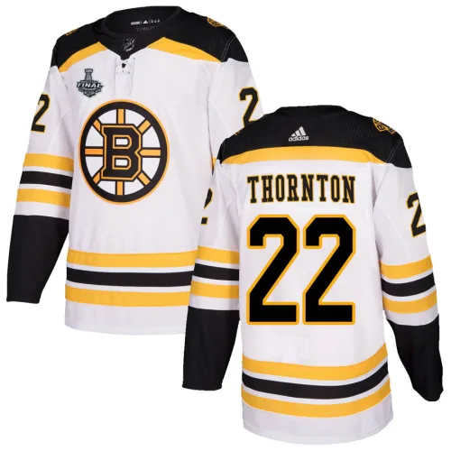 Adidas Shawn Thornton Boston Bruins Authentic Away 2019 Stanley Cup Final Bound Jersey - White