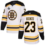 Adidas Steve Heinze Boston Bruins Authentic Away 2019 Stanley Cup Final Bound Jersey - White