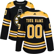 Adidas Women's Custom Boston Bruins Authentic Custom Home Jersey - Black