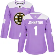 Adidas Women's Eddie Johnston Boston Bruins Authentic Fights Cancer Practice Jersey - Purple