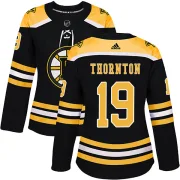 Adidas Women's Joe Thornton Boston Bruins Authentic Home Jersey - Black