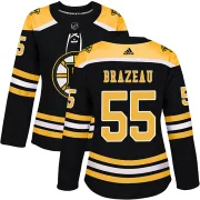 Adidas Women's Justin Brazeau Boston Bruins Authentic Home Jersey - Black