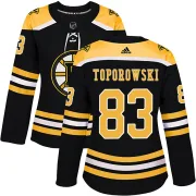 Adidas Women's Luke Toporowski Boston Bruins Authentic Home Jersey - Black