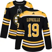 Adidas Women's Normand Leveille Boston Bruins Authentic Home Jersey - Black