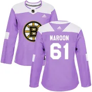 Adidas Women's Pat Maroon Boston Bruins Authentic Fights Cancer Practice Jersey - Purple