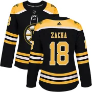 Adidas Women's Pavel Zacha Boston Bruins Authentic Home Jersey - Black