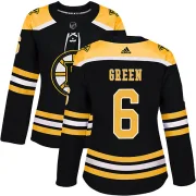 Adidas Women's Ted Green Boston Bruins Authentic Black Home Jersey - Green