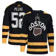 Adidas Youth Andrew Peeke Boston Bruins Authentic 2023 Winter Classic Jersey - Black