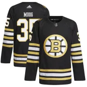 Adidas Youth Andy Moog Boston Bruins Authentic 100th Anniversary Primegreen Jersey - Black