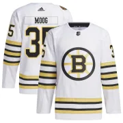 Adidas Youth Andy Moog Boston Bruins Authentic 100th Anniversary Primegreen Jersey - White