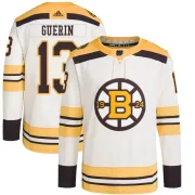Adidas Youth Bill Guerin Boston Bruins Authentic 100th Anniversary Primegreen Jersey - Cream