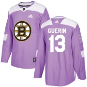 Adidas Youth Bill Guerin Boston Bruins Authentic Fights Cancer Practice Jersey - Purple