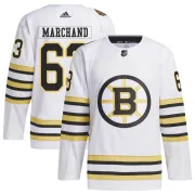 Adidas Youth Brad Marchand Boston Bruins Authentic 100th Anniversary Primegreen Jersey - White