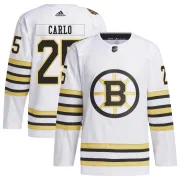 Adidas Youth Brandon Carlo Boston Bruins Authentic 100th Anniversary Primegreen Jersey - White
